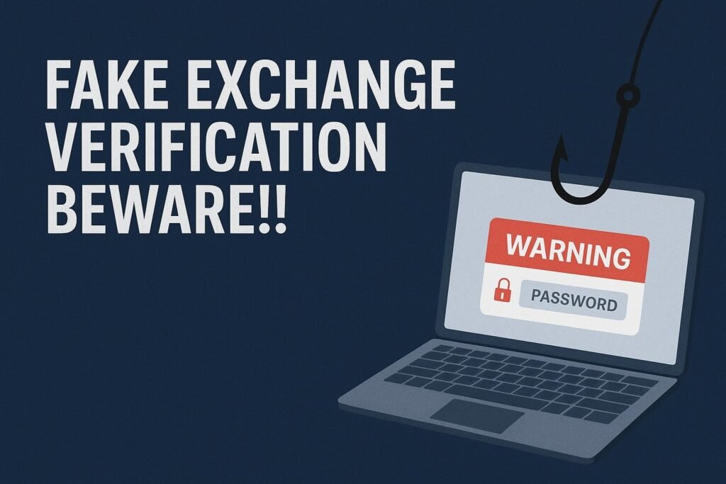 fake exchange verification scam warning - Binance Coinbase Kraken impersonation